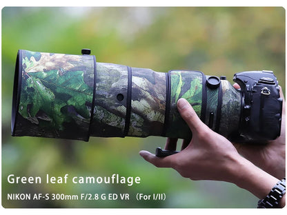 Chasing birds camouflage lens coat for NIKON AFs 300 F2.8 G II ED VR waterproof and rainproof lens protective cover lens cover Green leaf China Mainland