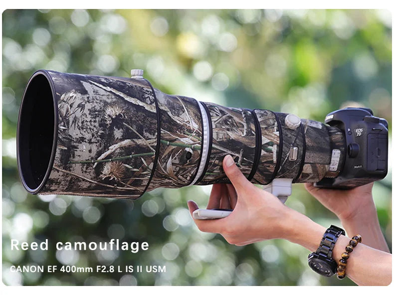 Chasing birds camouflage lens coat for CANON EF 400mm F2.8 L IS II USM waterproof and rainproof elasticity lens protective cover Reed China Mainland
