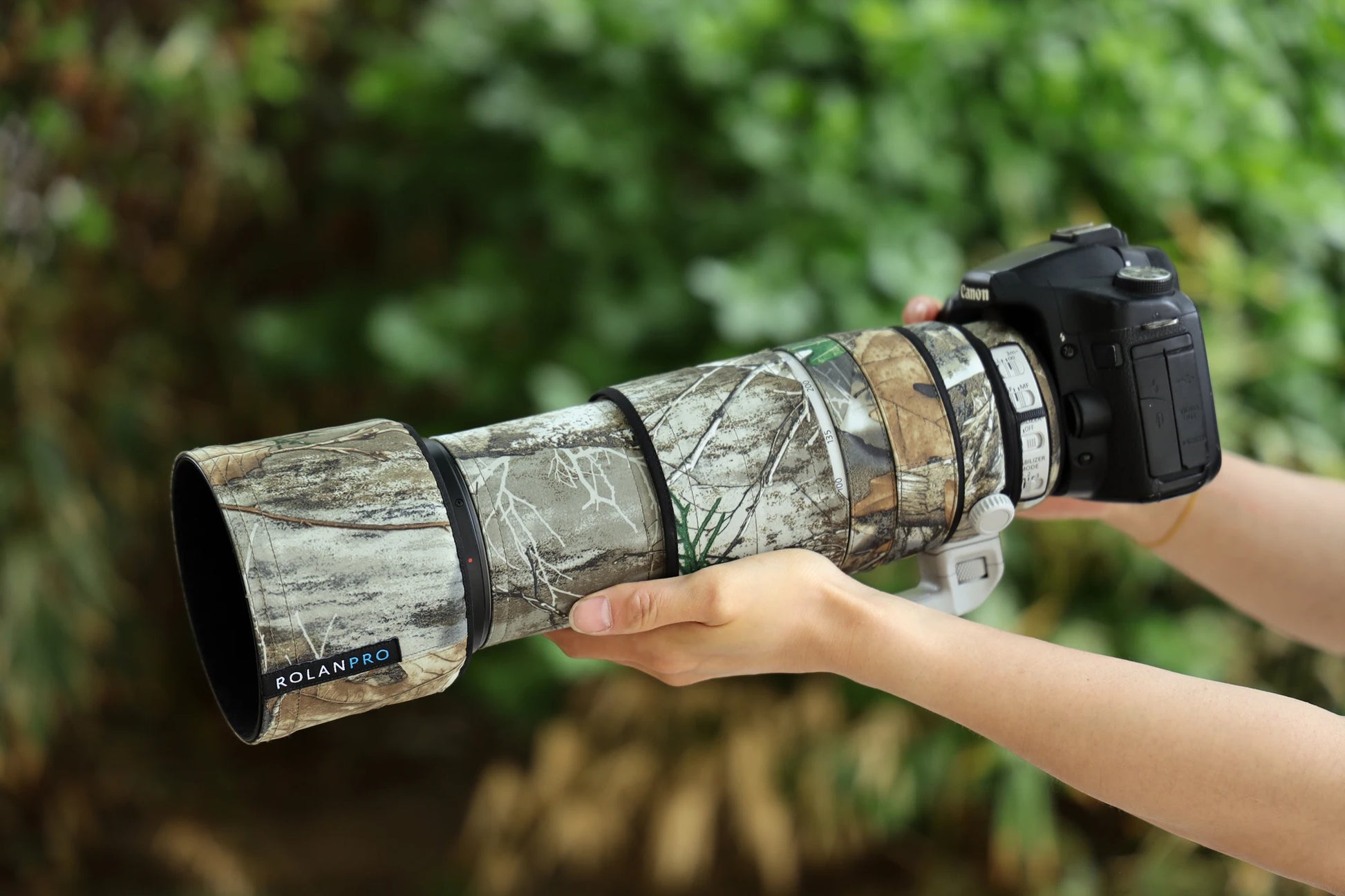 ROLANPRO Lens Camouflage Coat for Canon EF 100-400mm f4.5-5.6 L IS II USM Lens Protective Cover Guns Case Photography Backpack No.27 Waterproof China Mainland