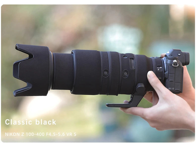 CHASING BIRDS camouflage lens coat for NIKON Z 100-400mm F4.5-5.6 VR S waterproof and rainproof protective cover nikon Z 100400 Classic black