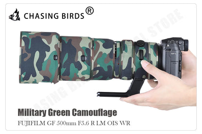 CHASING BIRDS Camouflage Lens Coat for FUJI Fujifilm GF 500 mm F5.6 R LM OIS WR elastic Waterproof and Rainproof Lens Protective Military Green China Mainland