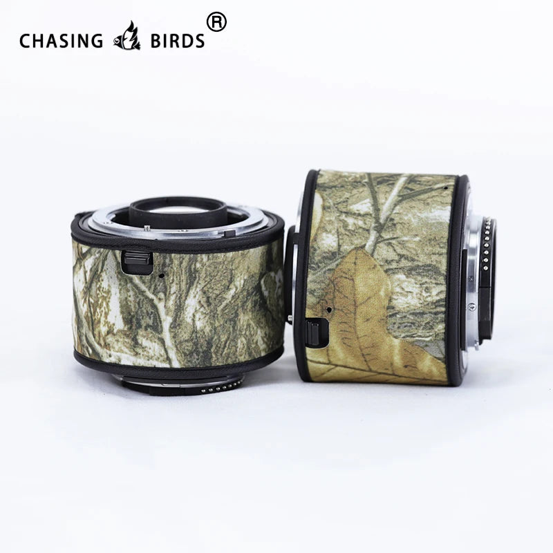Chasing birds camouflage lens coat for NIKON AF-S teleconverter 1.4X 2.0X 1.7X waterproof and rainproof lens protective cover Yellow Tree1.7X II China Mainland