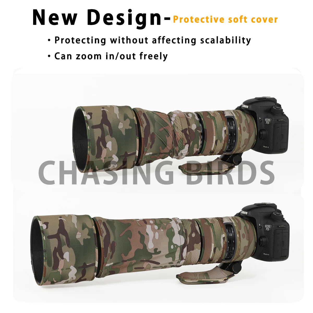 CHASING BIRDS Lens Camouflage Waterproof Coat for TAMRON SP 150-600mm F5-6.3 Di VC USD G2 A022 Rainproof Lens Protective Cover