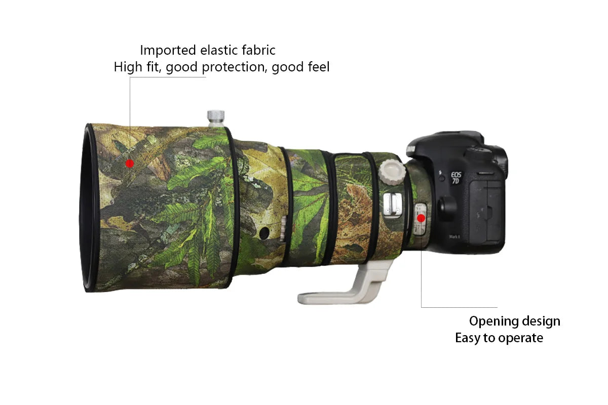 CHASING BIRDS Lens Camouflage Waterproof Coat for CANON EF 200mm F2 L IS USM Rainproof Lens Protective Elastic Cover