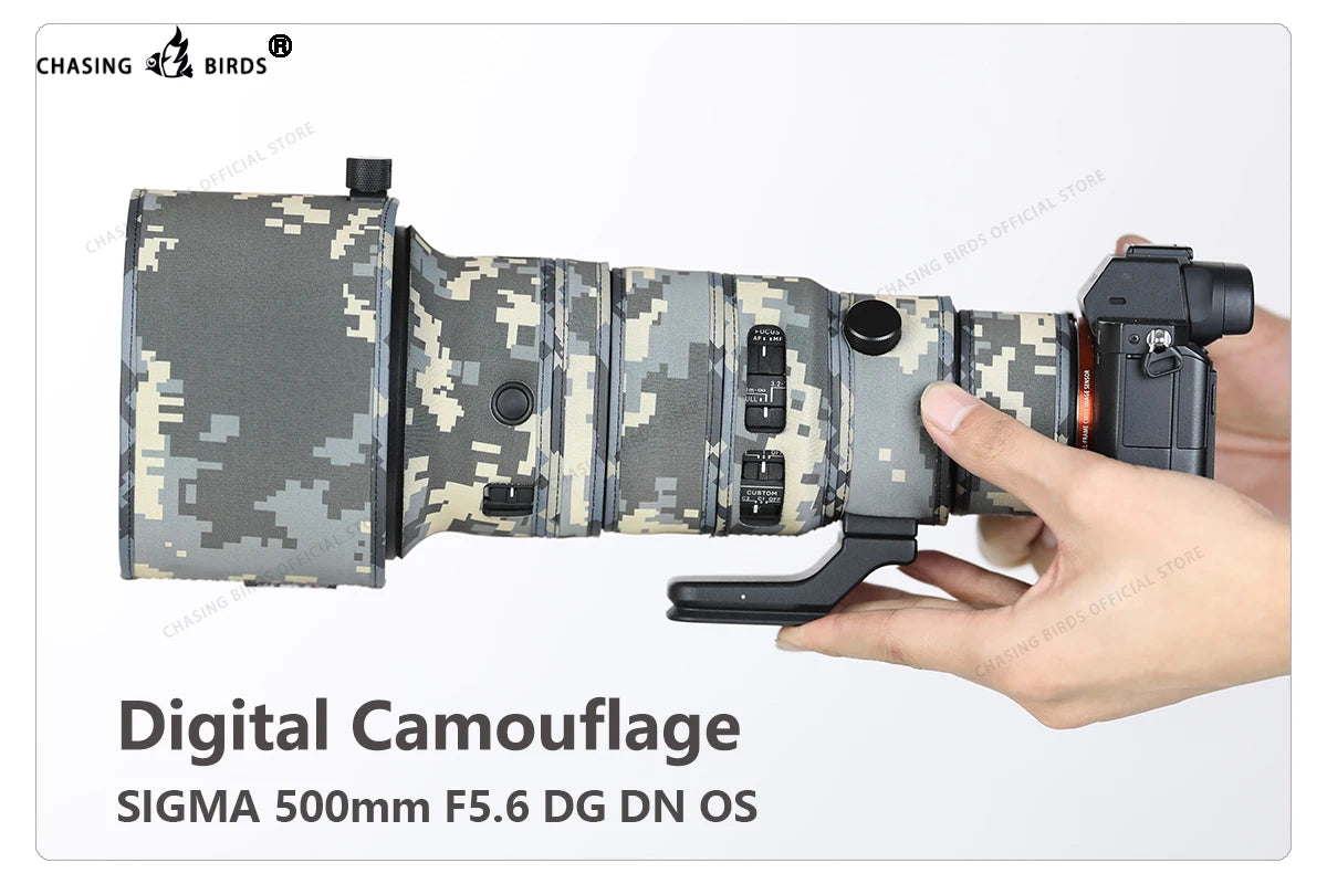CHASING BIRDS camouflage lens coat for SIGMA 500 mm F5.6 DG DN OS waterproof and rainproof lens protective cover for E mount Digital China Mainland