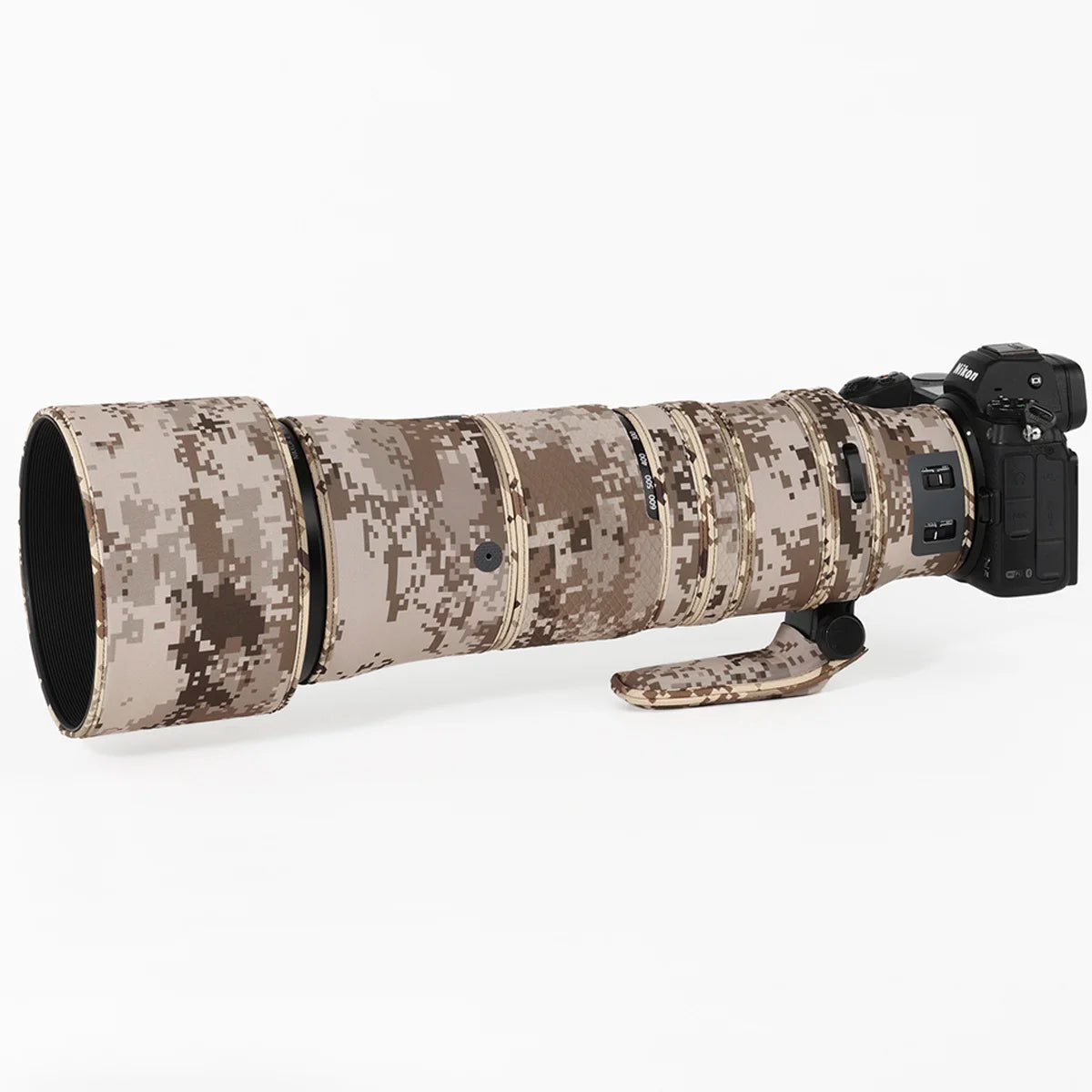 CHASING BIRDS camouflage lens coat for Nikon Z 180-600 mm F 5.6-6.3 VR waterproof and rainproof lens protective cover NIKKOR Brown Grid China Mainland