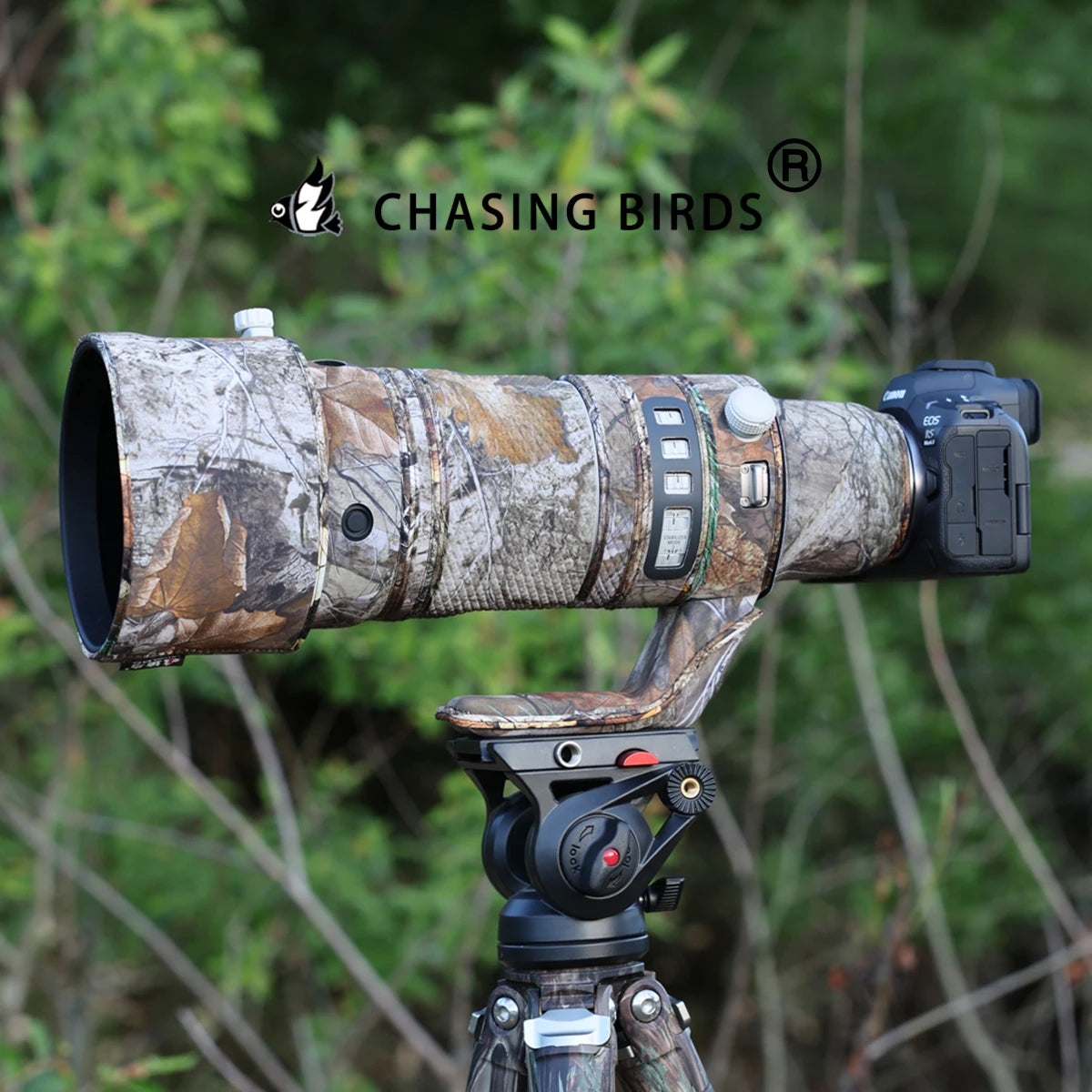 CHASING BIRDS camouflage lens coat for CANON RF 100-300 mm F2.8 L IS USM elastic waterproof and rainproof lens protective cover