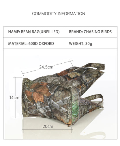CHASING BIRDS Camouflage Photography Bean Bag Wildlife Bird Watching For Hunting Animal Photo Shooting Camera Bean Bags (empty)