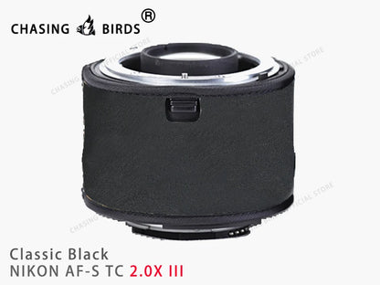 Chasing birds camouflage lens coat for NIKON AF-S teleconverter 1.4X 2.0X 1.7X waterproof and rainproof lens protective cover Black 2.0X III China Mainland
