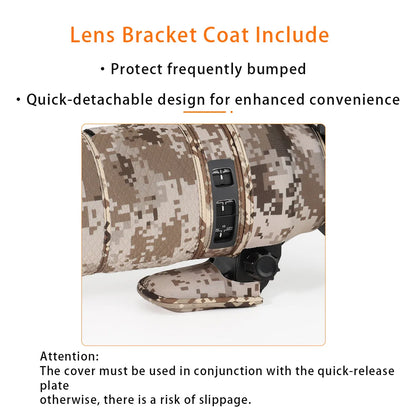 CHASING BIRDS camouflage lens coat for Olympus 100-400mm F5-6.3 IS ED MSC elastic waterproof and rainproof OM 100400 lens cover