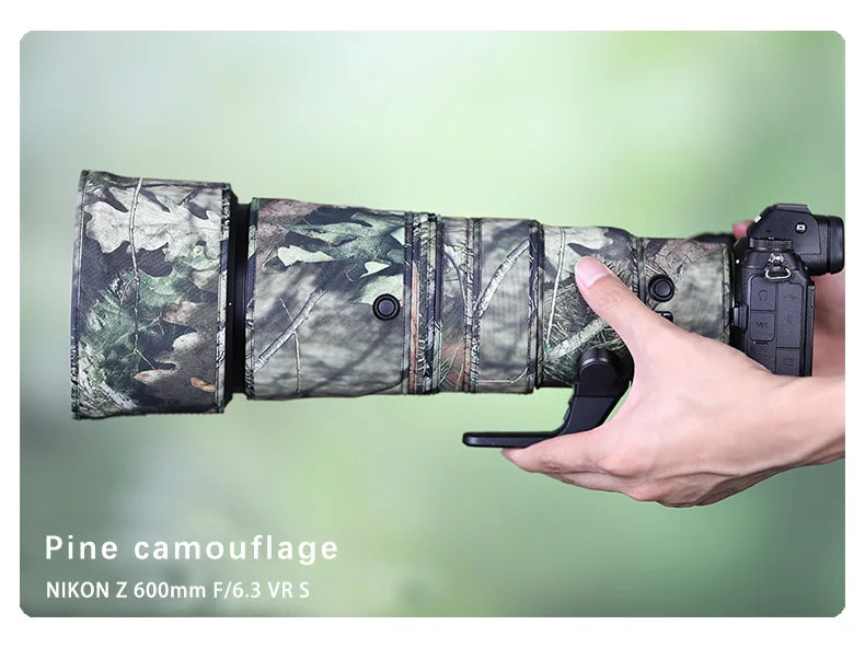CHASING BIRDS camouflage lens coat for NIKON Z 600mm F6.3 VR S waterproof and rainproof lens protective cover Z 600 lens cover Pine China Mainland