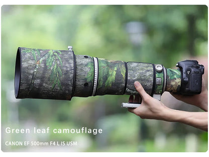 CHASING BIRDS camouflage lens coat for CANON EF 500mm L IS USM waterproof and rainproof elasticity lens protective cover Green leaf China Mainland