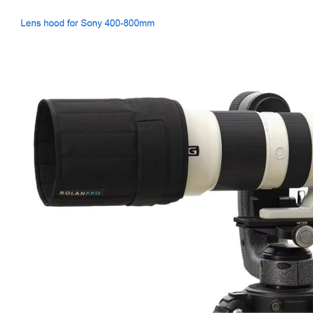 ROLANPRO Lens Hood Cap Folding Hood for Sony 400-800 mm F6.3-8 G OSS Telephoto Lens Storage Bag Drawstring Hardtop lens cover Lens Hood China Mainland