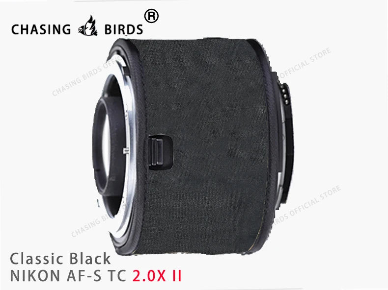 Chasing birds camouflage lens coat for NIKON AF-S teleconverter 1.4X 2.0X 1.7X waterproof and rainproof lens protective cover Black 2.0X II China Mainland