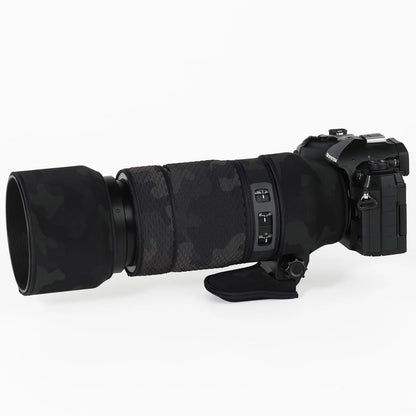 CHASING BIRDS camouflage lens coat for Olympus 100-400mm F5-6.3 IS ED MSC elastic waterproof and rainproof OM 100400 lens cover Shadow Black