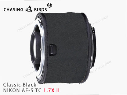 Chasing birds camouflage lens coat for NIKON AF-S teleconverter 1.4X 2.0X 1.7X waterproof and rainproof lens protective cover Black 1.7X II China Mainland